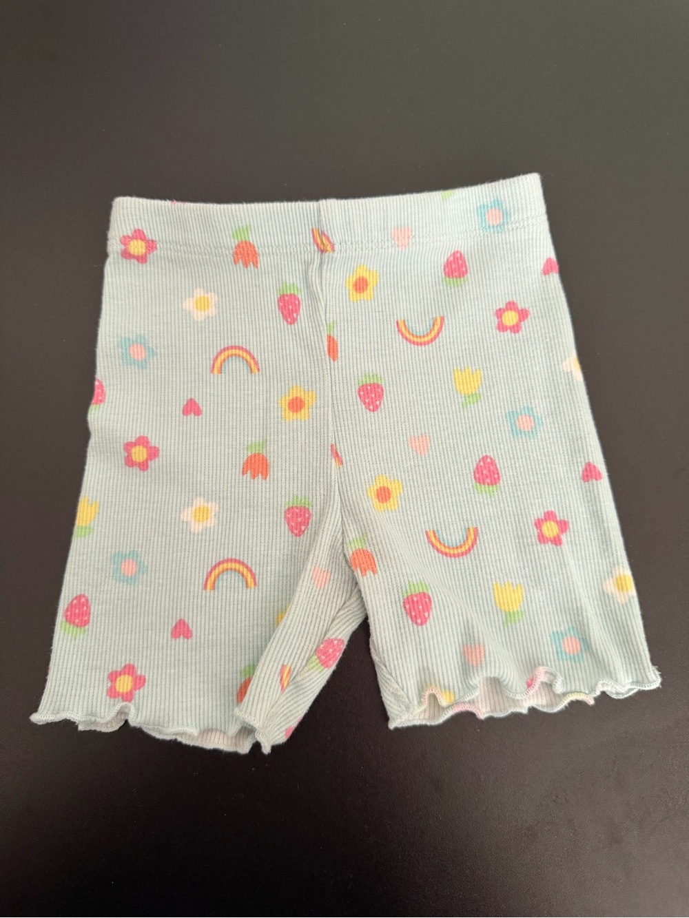 Garanimals Mint Bike Shorts with Rainbow, Strawberry & Floral Print